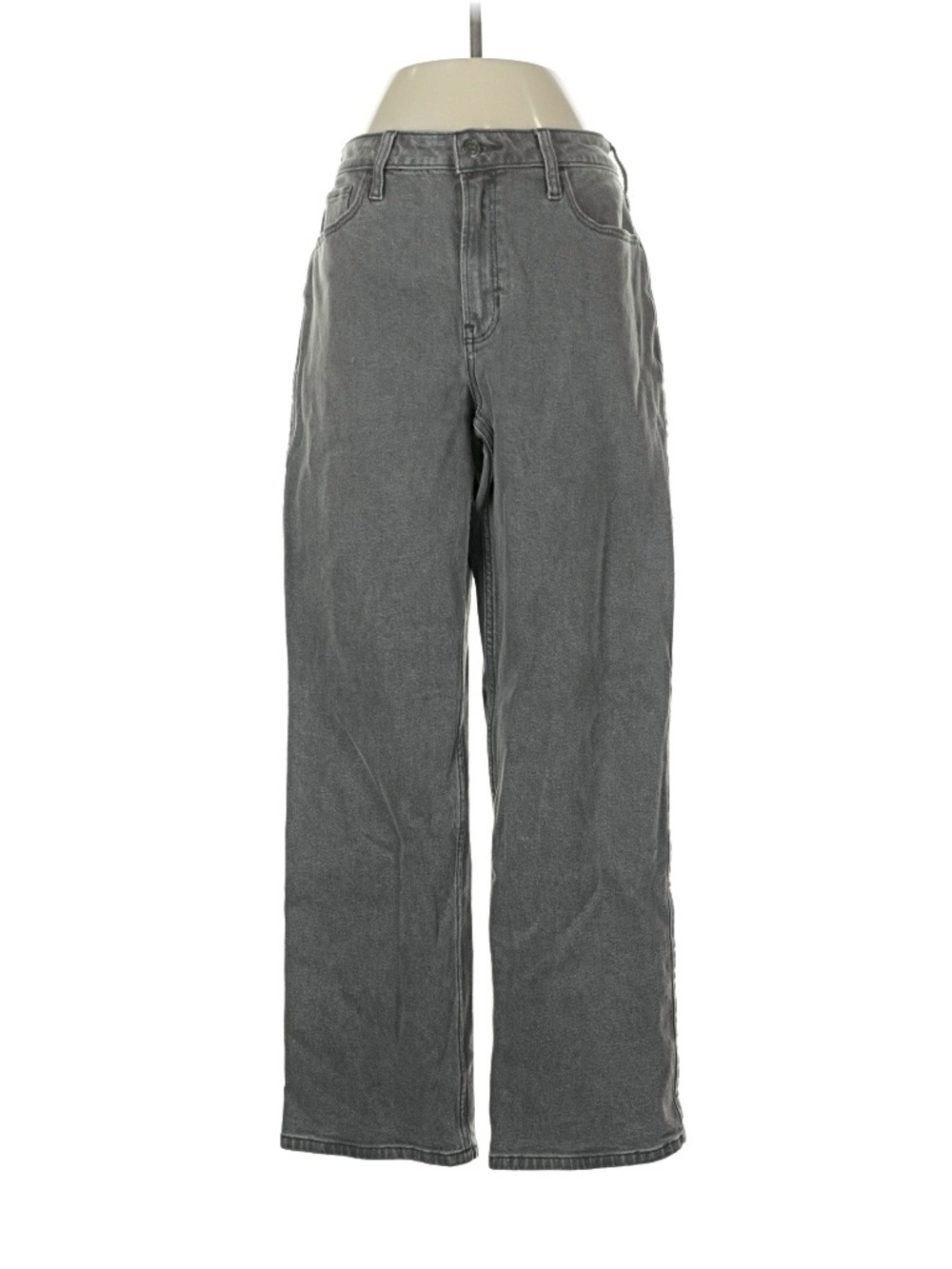Hollister Washed Gray Relaxed Wide-Leg Jeans